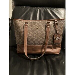 KARL LAGERFELD TOTE BAG - All-Over KL Monogram Print